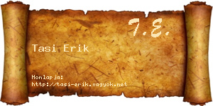 Tasi Erik névjegykártya